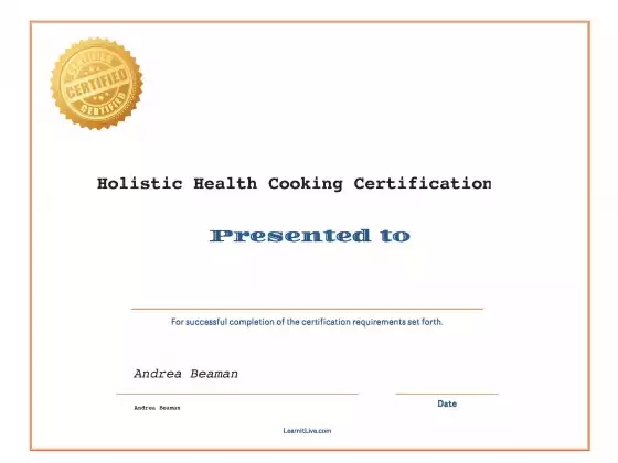 Holistic Health Cooking Certification